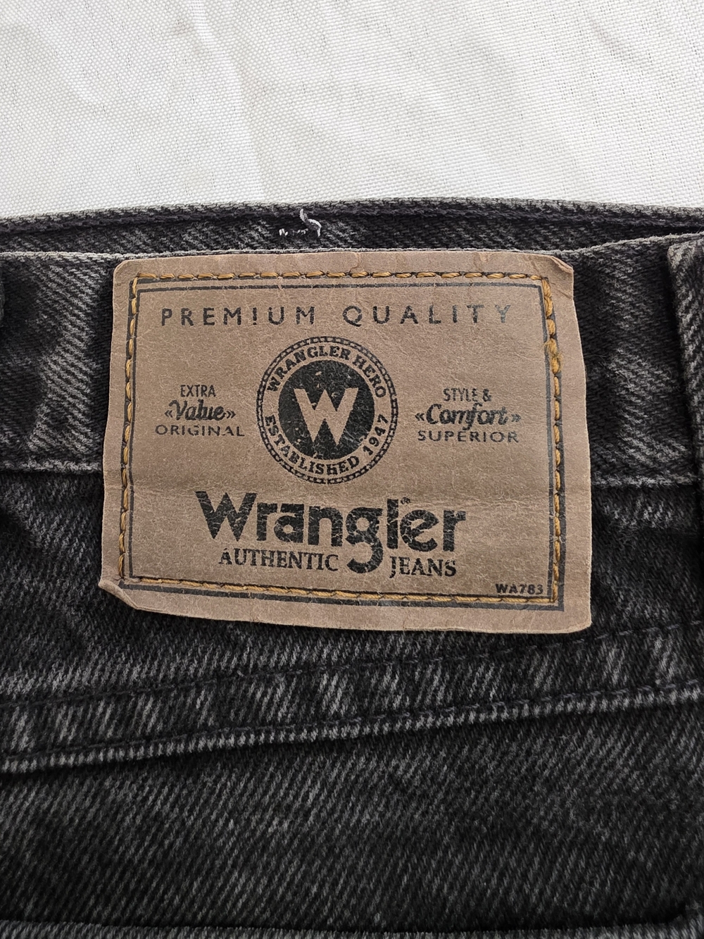 Wrangler Authentic Denim Black Stone Wash Jeans Men W38 L34
